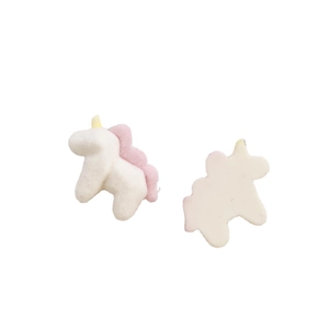 Cute resin unicorn charms for hair clips and DIY jewelry accessories on white background