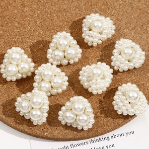 DIY pearl heart and triangle flower bead accessories for handmade jewelry making