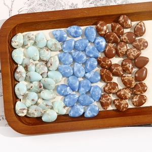 Polished teardrop natural stone beads in turquoise and blue for DIY jewelry making