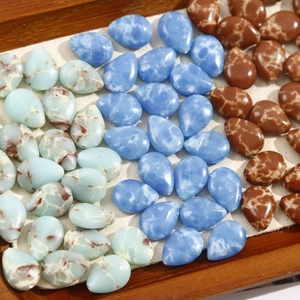 Teardrop Natural Stone Beads For Jewelry Making DIY Earrings Necklaces Vintage Crackle Pattern Loose Beads Women Accessories