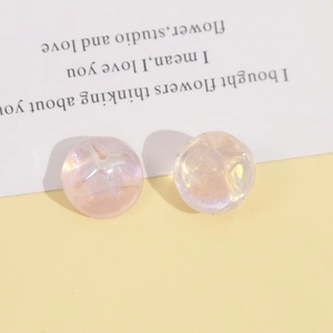 18mm round iridescent resin cabochons with starry glitter effect for DIY jewelry crafts