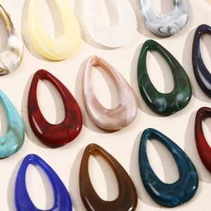 Polished acrylic teardrop pendants with marble texture for DIY earring and jewelry making