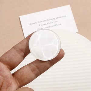 40mm round translucent resin charm with wavy texture and frosted finish for DIY jewelry