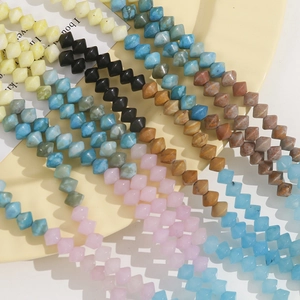 8mm colorful oval natural stone beads in bicone shape for DIY jewelry making materials