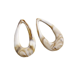 Water-ink marble pattern acrylic drop earrings with minimalist hollow design for women