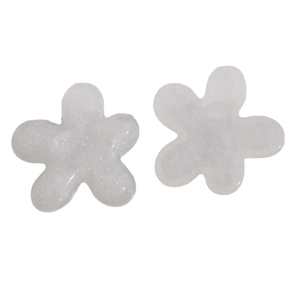 Pendentifs fleurs en résine blanche à paillettes pour création de bijoux DIY