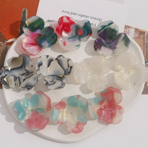 Chinesische Tusche Marmor Acetat Drei Blütige Blumen DIY Schmuckzubehör Für Ohrringe Kopfschmuck Handgemachtes Material Blumenperlen