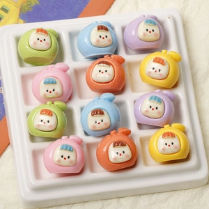 Set of 12 cute resin cartoon fruit charms for DIY hair clips and phone case accessories