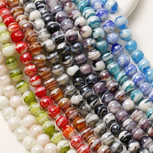 Perline in Vetro Lampwork a Spirale Irregolare da 12mm Perline Distanziatrici Sciolte Rotonde Per Fai da Te Gioielli Bracciale Orecchini
