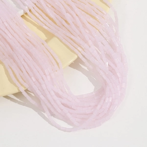 Perle tubolari rosa pastello in pietra naturale per creazione di gioielli fai-da-te