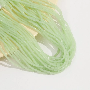 Perline cilindriche sfaccettate verde menta per creazione di gioielli fai-da-te