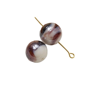 Perle di vetro irregolari 12mm a strisce rosse e bianche per gioielli fai da te e artigianato