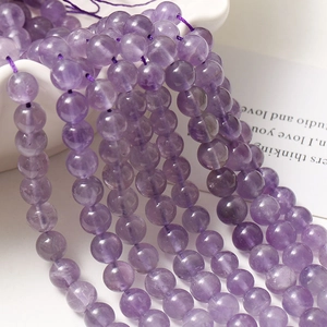 Natürliche Amethyst Runde Lose Perlen Lila Steinperlen Für DIY Armband Halskette Schmuckherstellung Handwerk