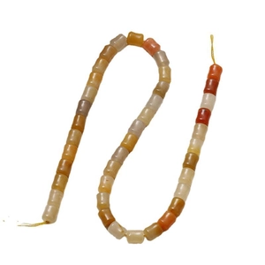 Bamboo shaped agate stone beads in natural multi-color tones for DIY jewelry making