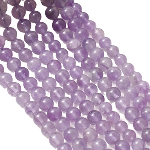 Natürliche 8mm Amethyst Perlen lila rund mit innerer Kristallstruktur für DIY Schmuck