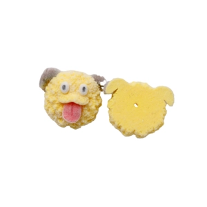 Cute yellow flocked dog monster resin patch for DIY hair clips and phone case accessories