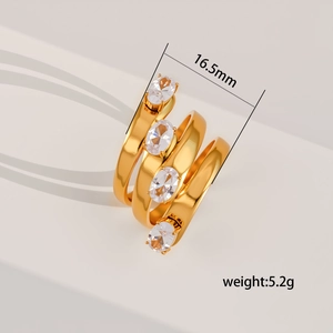 Detailansicht Doppelter Goldherzring mit Größe 16,5 mm und Gewicht 5,2 g Angaben