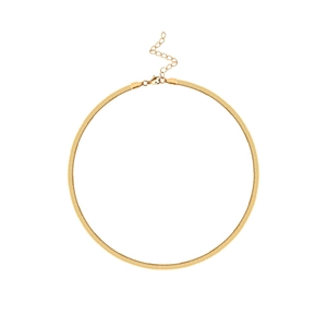 Chic 18K gold plated stainless steel flat snake bone chain choker necklace for women