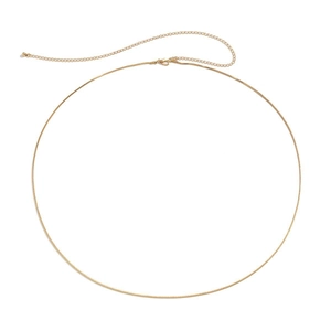 Polished gold snake chain waist belt with lobster clasp and adjustable extender link