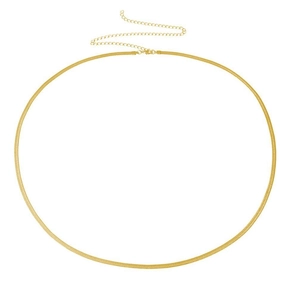 Detail der goldenen zweilagigen Schlangenkette-Taillenkette mit Karabinerverschluss und Verlängerung