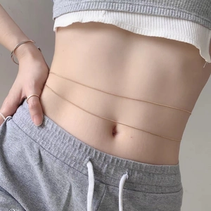 Sexy Stainless Steel Double Layer Snake Bone Chain Waist Chain Punk Minimalist Body Jewelry For Women Beach Party Accessories