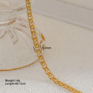 Collana a catena a maglie dorate in acciaio inossidabile, girocollo a strati da 5,5 mm