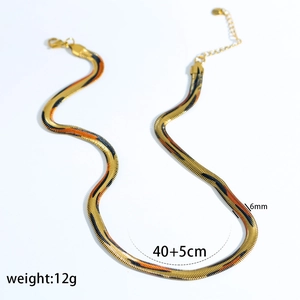 Titanium snake bone choker with 6mm leopard print pattern and 40+5cm length