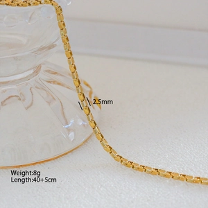 Collana a catena dorata in acciaio inossidabile da 2,5mm, lunghezza 40+5cm raffinata