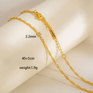 Macro view of 2.2mm stainless steel rope chain with S-STEEL hallmark and lobster clasp