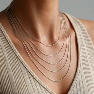 Collier Chaîne de Serpent en Acier Inoxydable Pour Femmes Hommes Plaqué Or Argent Mince Minimaliste Choker Bijoux Cadeau