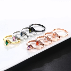 Marquise Cut Cubic Zirconia Copper Ring 18K Gold Plated Simple Geometric Fashion Jewelry For Women Wedding Daily Finger Ring