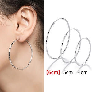 Silver textured hoop earrings for women in three sizes: 4cm, 5cm and 6cm diameter