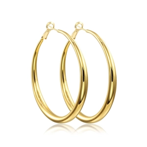 Modern Minimalist Copper Hoop Earrings High Polished With 925 Sterling Silver Earring Post Gold Silver Large Circles For Women