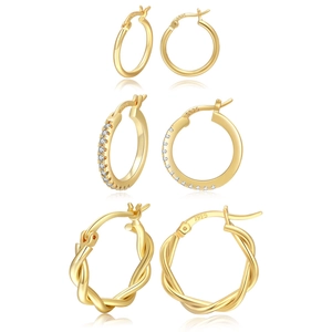 Simple Fashion Copper Hoop Earrings With Silver Earring Post For Women Minimalist Rhinestone Twist Geometric Circle Earrings Jewelry