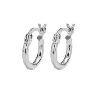 S925 sterling silver minimalist hoop earrings with high-polish finish for women