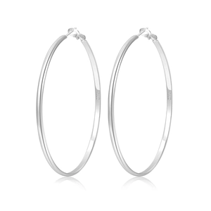 Detailed macro shot of 3mm wide S925 silver hoop earrings with a polished mirror finish
