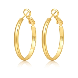 Modern Minimalist 3mm Wide Copper Hoop Earrings With 925 Sterling Silver Earring Post Large Circle Jewelry For Women
