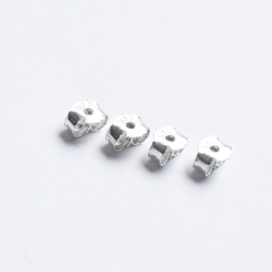 Set of four 925 sterling silver earring backs with hallmarked polished metal finish