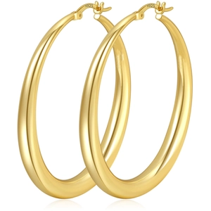 Classic Copper Hoop Earrings With 925 Sterling Silver Earring Post Geometric Large Circle Earrings For Women Fashion Jewelry