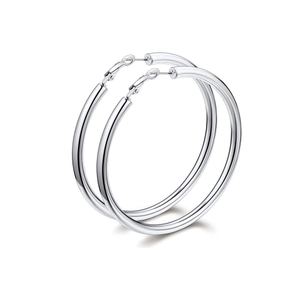 Minimalist Copper Hoop Earrings With 925 Sterling Silver Earring Post Gold Silver Plated Big Circle Hollow Fashion Jewelry