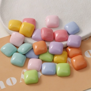 15mm candy color square resin beads for DIY earring and jewelry making accessories