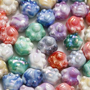 Perline a forma di zampa di gatto colorate con effetto marmorizzato per gioielli fai da te