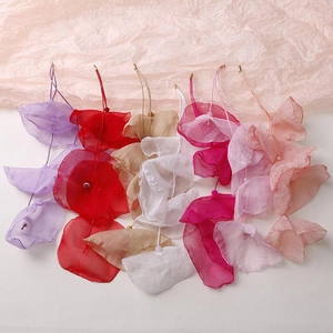 Delicate organza flower charms in six colors for DIY hair accessories and jewelry making