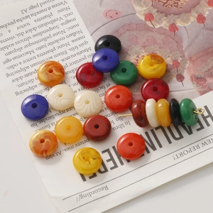 Perles en Vrac en Résine Forme Donut Texture Marbre Poli Pièces de Bijoux pour Bricolage Boucles d'Oreilles Collier Bracelet Artisanat