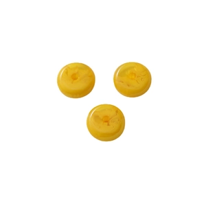 Trois perles en résine jaune marbré en forme d'anneau pour la création de bijoux DIY