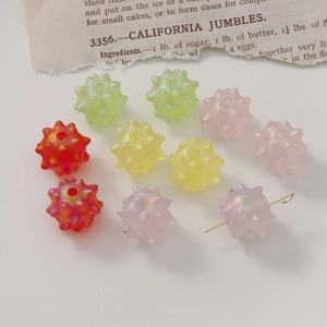Matte acrylic sea urchin star beads in colorful mix for DIY earring jewelry making