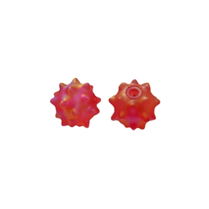 Vibrant orange matte acrylic sea urchin beads for DIY jewelry making and crafts