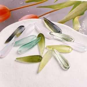 Pendentifs en verre en forme de feuille de bambou pour la fabrication de bijoux DIY