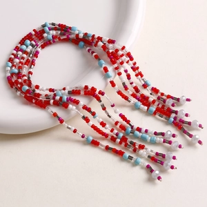 Chaîne en Perles de Verre Arc-en-ciel Faite à la Main Gland Multicouche DIY Chaîne de Lunettes Cordon de Masque Bijoux
