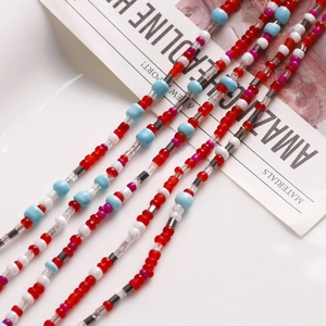 Chaînes de perles en verre faites main aux couleurs vives pour la création de bijoux